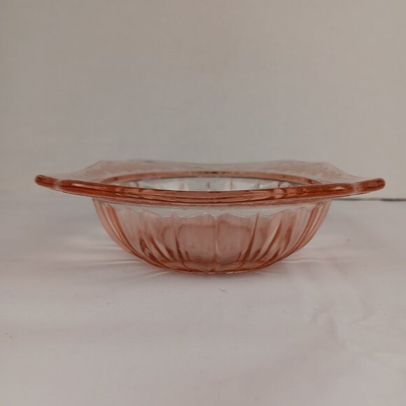 Vintage Jeanette Glass Adam Pattern Pink Small Dessert Bowl 4 3/4" - Picture 4 of 7